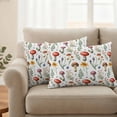 thumbnail image 2 of Fall Mushroom Outdoor Waterproof Pillow Covers, Farmhouse Botanical Flowers Leaves Plants Decorative Rectangle Throw Pillowcase Sofa Cushion Sham for Patio/Couch/Chair, 20"x12" 2 Pack, 2 of 8