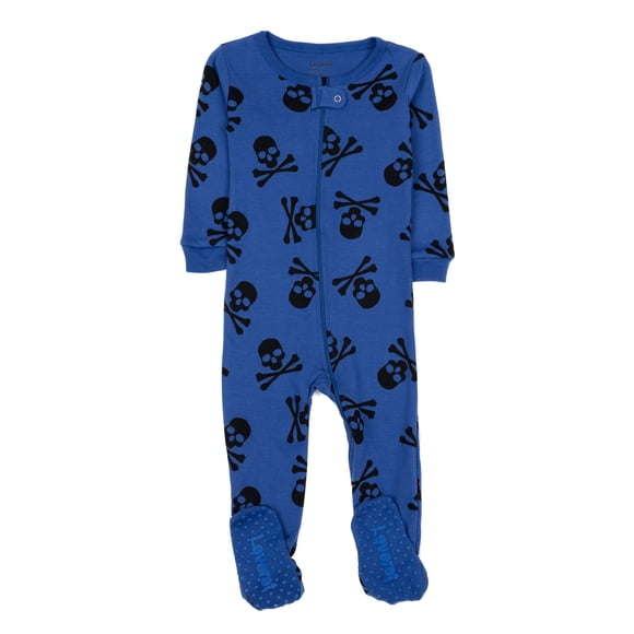 Pijama con pies Leveret para bebé, Halloween, calaveras azules