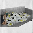 thumbnail image 6 of Geometric Soft Flannel Fleece Throw Blanket, Abstract Triangles Diamond Motives in Mosaic Puzzle Style Illustration Print, Cozy Plush for Indoor and Outdoor Use, 50" x 70", Yellow Black, by Ambesonne, 6 of 6
