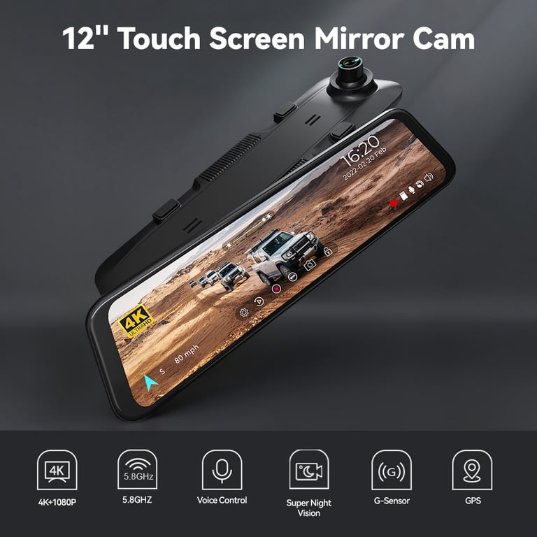 WOLFBOX 4K 12''Mirror Dash Cam With Free SD Parking Monitoring WOLFBOX 4K 12''Mirror Dash Cam With Free SD Parking Monitoring
