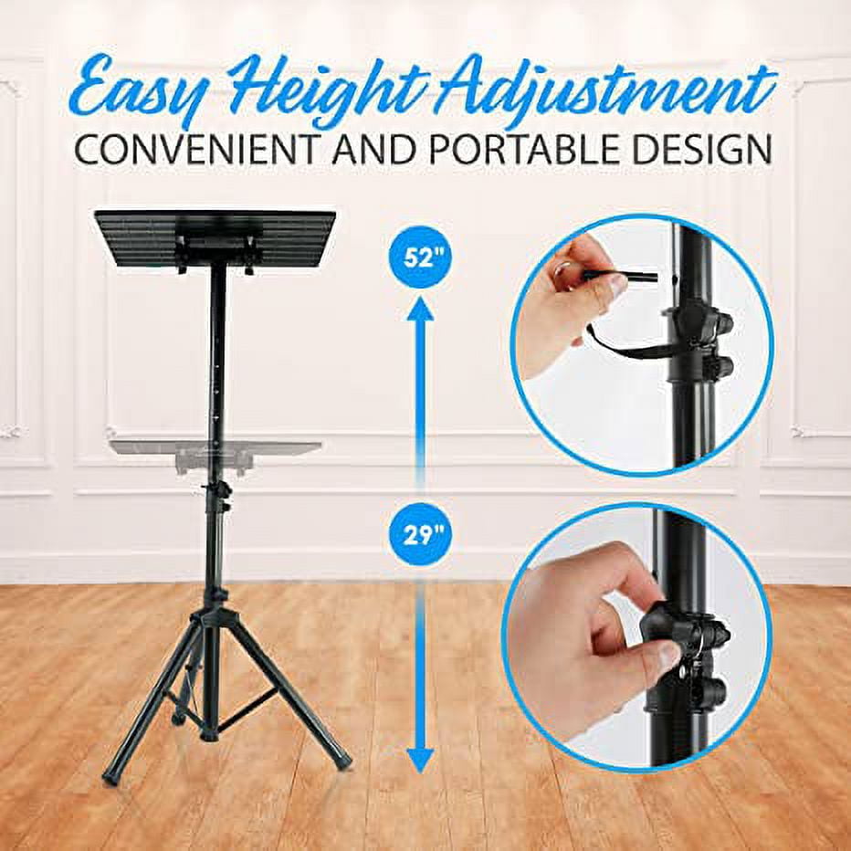 Pyle PLPTS4X2 Universal Adjustable Tripod Design DJ Laptop Stand Holder, Pair