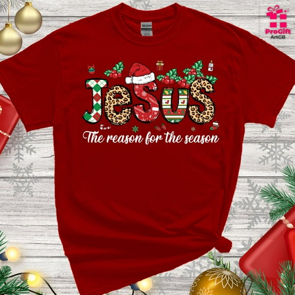 Jesus Christmas Tshirt, Christian Xmas Tshirt, Jesus The Reason For The Season Tshirt