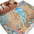 thumbnail image 6 of Jellyfish Coastal Area Rug 8x10 Washable Rug Non Slip Summer Nautical Starfish Coral Brown Anchor Large Area Rug Soft Stainresistant Indoor Floor Carpet for Bedroom Home Office Dining Room, 6 of 8