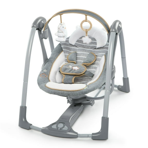 Ingenuity Boutique Collection Deluxe Portable Baby Swing - Swing and Go, Bella Teddy, Unisex, For Babies 0-9 Months