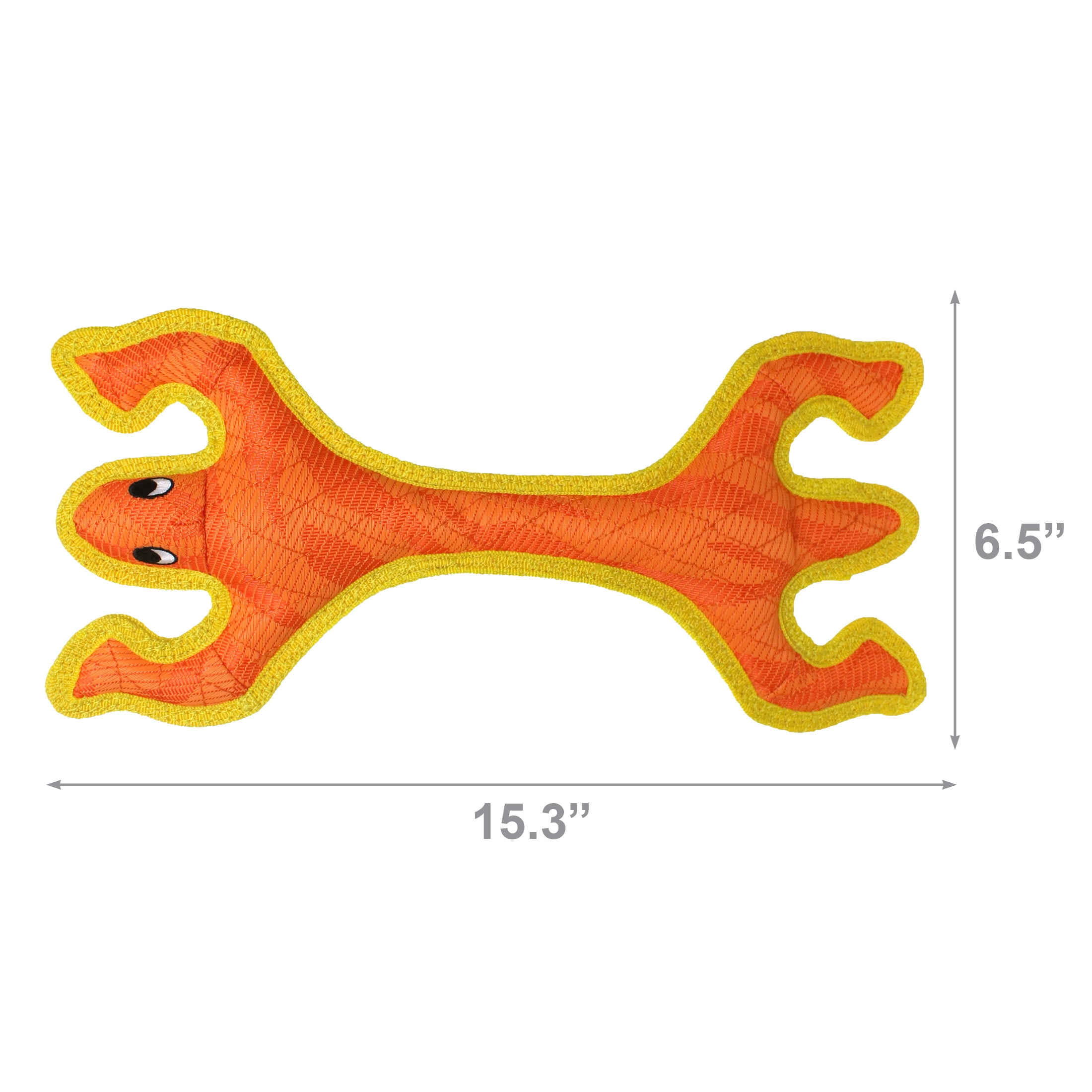 DuraForce Lizard Tiger Orange-Yellow Durable Woven Fiber Squeaky Dog Toy