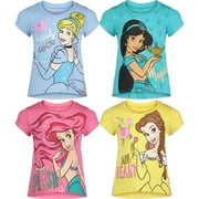Princess Jasmine Belle Cinderella 4 Pack T-Shirts Infant to Big Kid