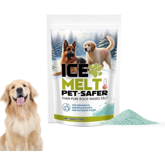 Pet-Safe Ice Melt for Sidewalks – Dog Friendly Snow & Ice Melter, Non-Toxic Rock Salt Alternative, 115g Premium Formula, Won’t Harm Paws or Concrete, Non-Tracking & Long-Lasting