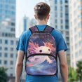 thumbnail image 3 of KUIFORTI Cute Axolotl Girls Backpack Kids School Bag Large Capacity Bookbag with Adjustable Straps Lightweight for Elementary Middle Daily Use, 3 of 7
