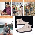 thumbnail image 4 of Mens Casual Leather Boots Vintage Lace Up High Top Bare Boots Lightweight Non-Slip Driving Flat Shoes Beige 10.5 US, 4 of 7