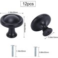 thumbnail image 2 of 12pcs Black Cabinet Knobs Black Round Kitchen Cabinet Knobs Matt Black Drawer Gift, 2 of 5