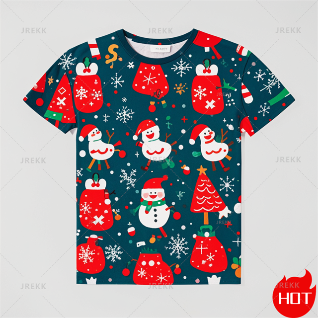 Camiseta con estampado 3D de Feliz Navidad para hombre, camisetas informales de manga corta, Camisetas estampadas de Navidad Unisex, ropa para hombre, nueva moda