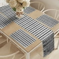 thumbnail image 2 of Ambesonne Geometric Table Runner & Placemats, Stripes Arrow Shapes, Placemat 4 pcs + Runner 14"x90", Charcoal Grey and White, 2 of 2