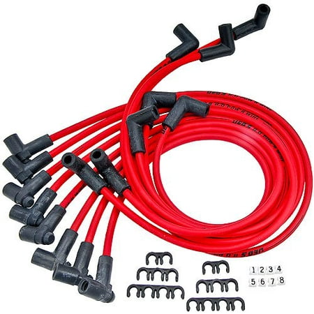 JEGS 40210 8.0mm Red Hot Pow'r Wires Small Block Chevy Over Valve