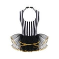 thumbnail image 4 of Alvivi Kids Girls Sequins Striped Modern Jazz Latin Ballet Dance Dress Mesh Tutu Skirted Leotard Black 6, 4 of 7