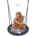 thumbnail image 1 of Qaba Saucer Tree Swing for Kids, 24 inch Round Flying Swing Seat, Blue, 1 of 10