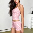 thumbnail image 6 of Jowdiw Women Pajama Set Polka Dot Print Cami Shorts Set Drawstring Lounge Sleepwear Two Piece Home Wear, 6 of 6