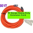 thumbnail image 2 of Cord Style Wire 10 Gauge 50 ft Orange Heavy Duty Extension Cord, 2 of 9