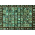 thumbnail image 1 of Ahgly Company Machine Washable Indoor Rectangle Abstract Turquoise Blue Modern Area Rugs, 5' x 7', 1 of 4