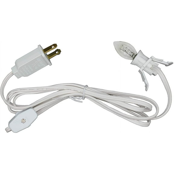 Clip In Lamp Replacement Cord Christmas Village House with Clear Light Bulb (1)