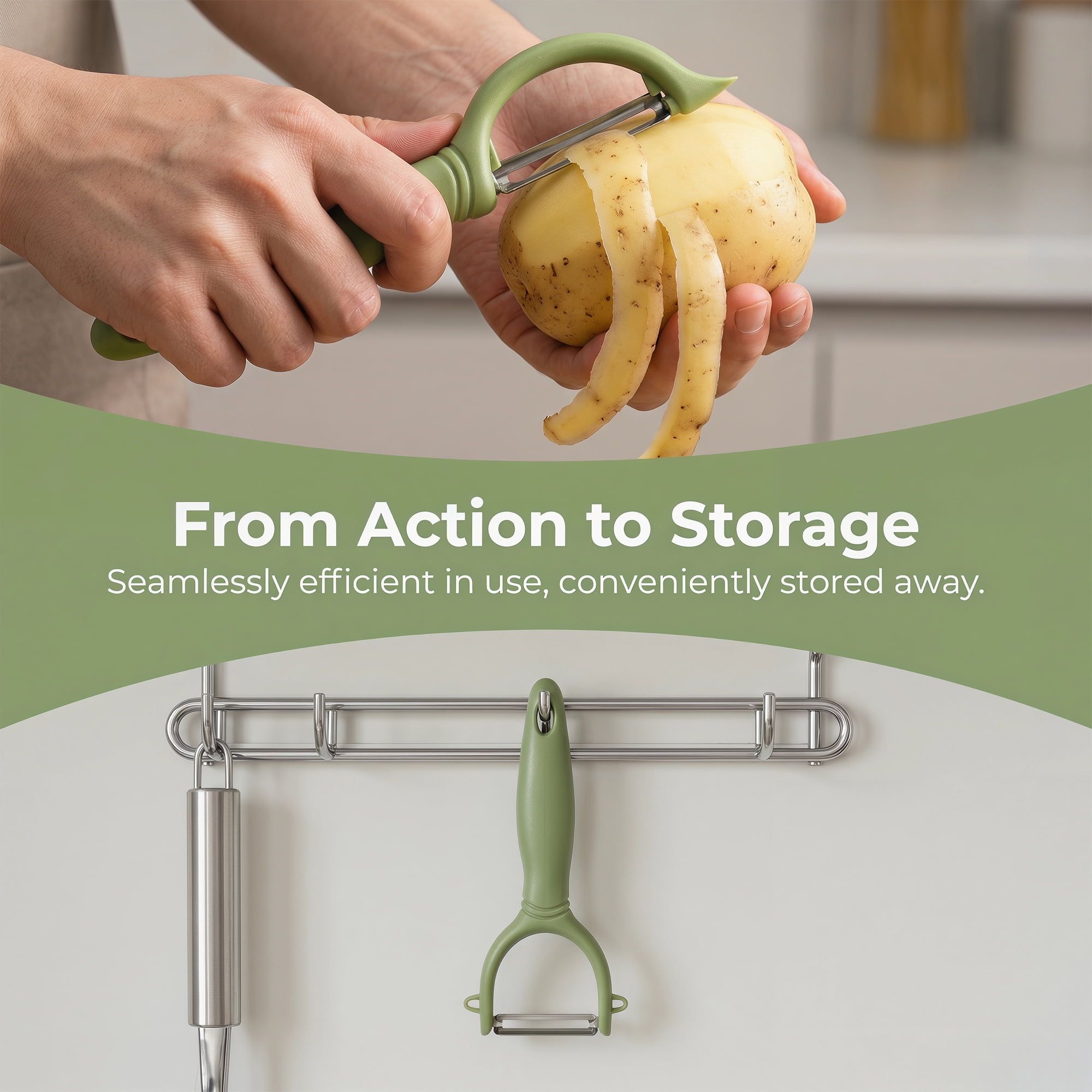 Unique Bargains Durable Plastic Vegetable Peeler with Ergonomic Handle Green 2Pcs