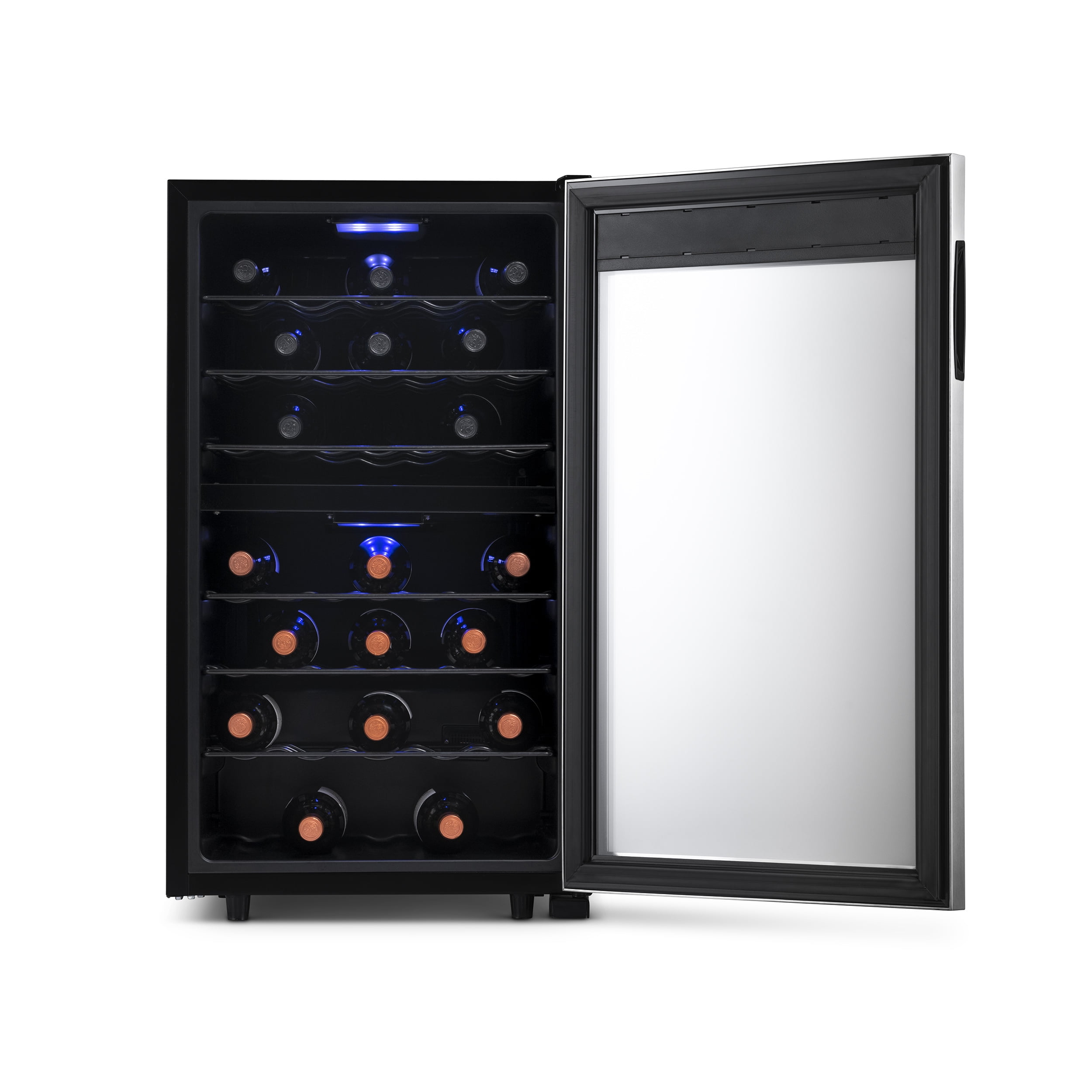 Newair Freestanding Wine Fridge, 43 Bottle Dual Zone Compressor  Wine Cooler Fridge in Stainless Steel