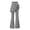 Gray, variant on Girls Flared Leggings with Skirt Size 11-12 Years, Elastic Waist Fake Two Piece Stretchy Yoga Dance Flare Pants Pink