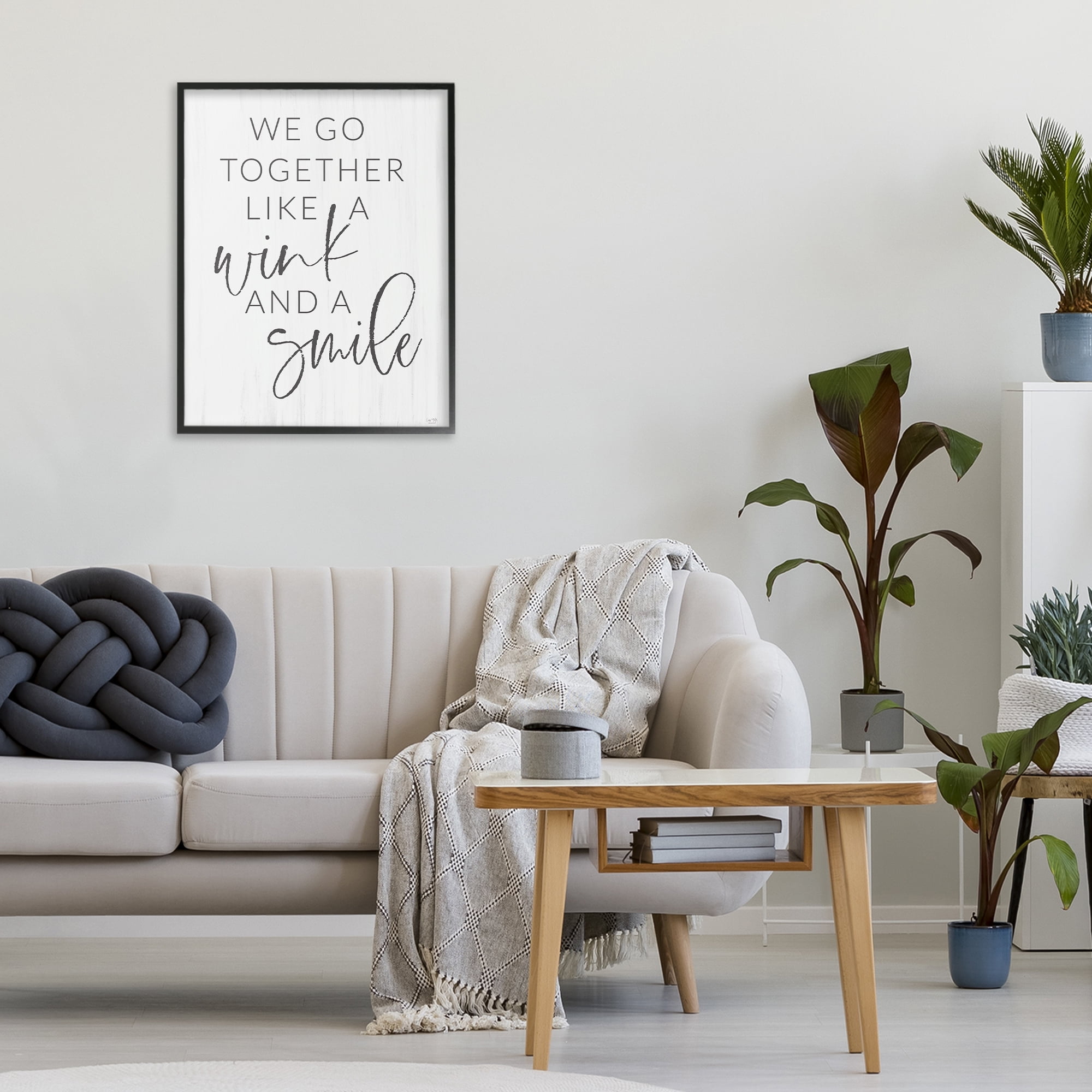 Stupell Industries Go Together Like Wink & Smile Black Framed Giclee Art, design by Lux + Me Designs