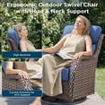thumbnail image 4 of Unnifurnzi 4 Pieces Patio Furniture Set-High Back Outdoor Swivel Chairs Set of 2 with Outdoor Wicker Couch Patio Conversation Sets for Deck Porch Poolside Balcony-Brown/Blue, 4 of 7