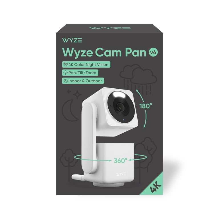 Wyze Cam Pan v4 4K Security Camera, AI Indoor/Outdoor, Night