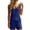 #0115-Navy, variant on Ailaofu Womens Spaghetti Strap Cami and Shorts 2 Piece Outfit Set V Neck Button Down Tank Top and Elastic Waist Short Pants