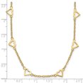 thumbnail image 2 of DewberryDiamonds 14k Yellow Gold Polished Open Hearts Link Chain  Station Necklace (Weight : 2.27 G, Length : 18 in, Width : 7.7 mm), 2 of 6