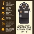 thumbnail image 4 of WildYard Black Cedar 3-Chamber Bat House Holds up to 150 Bat Colony Outdoor Wall Mount Mosquito Control, 4 of 6