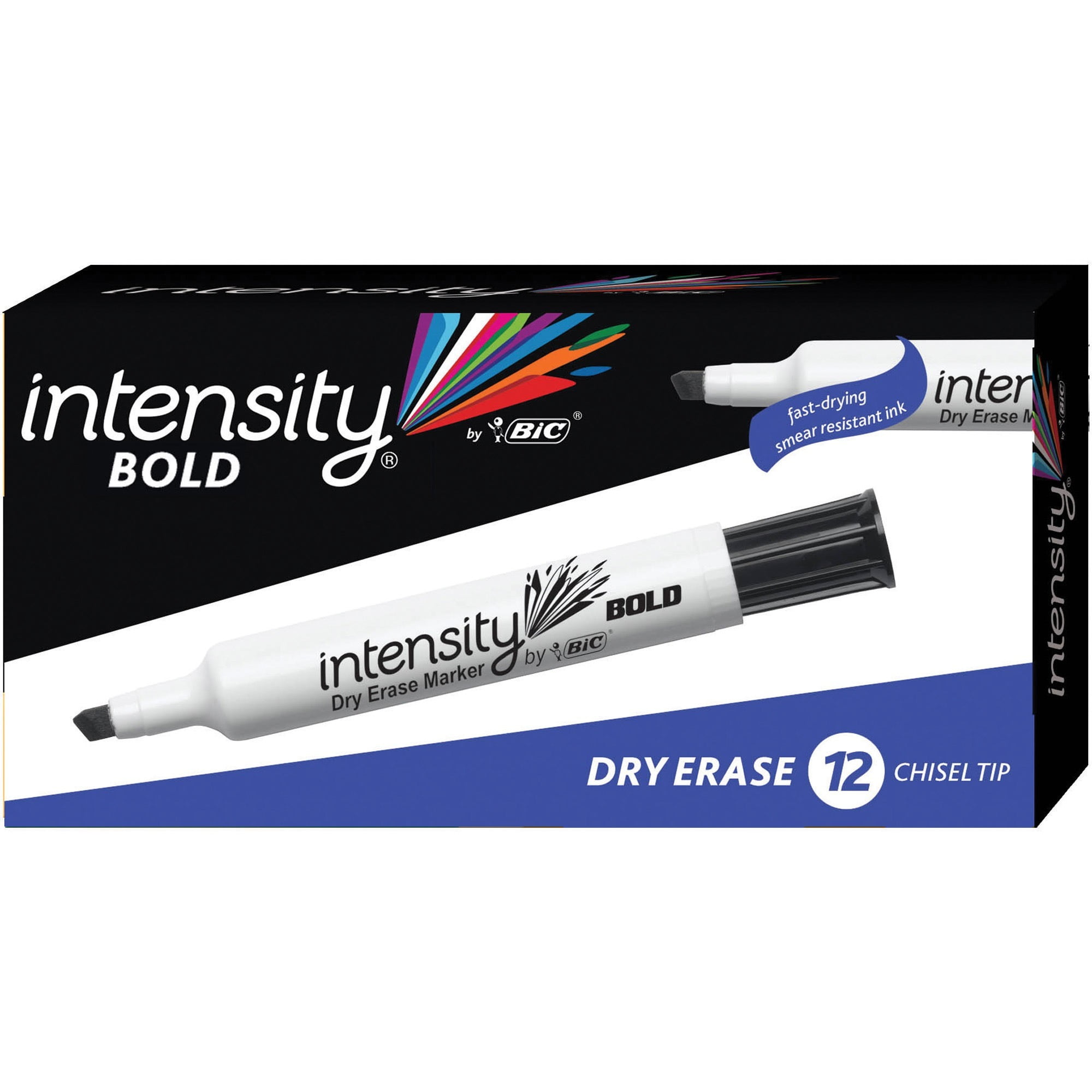 BIC Great Erase Bold TankStyle Dry Erase Marker, Chisel Tip, Black