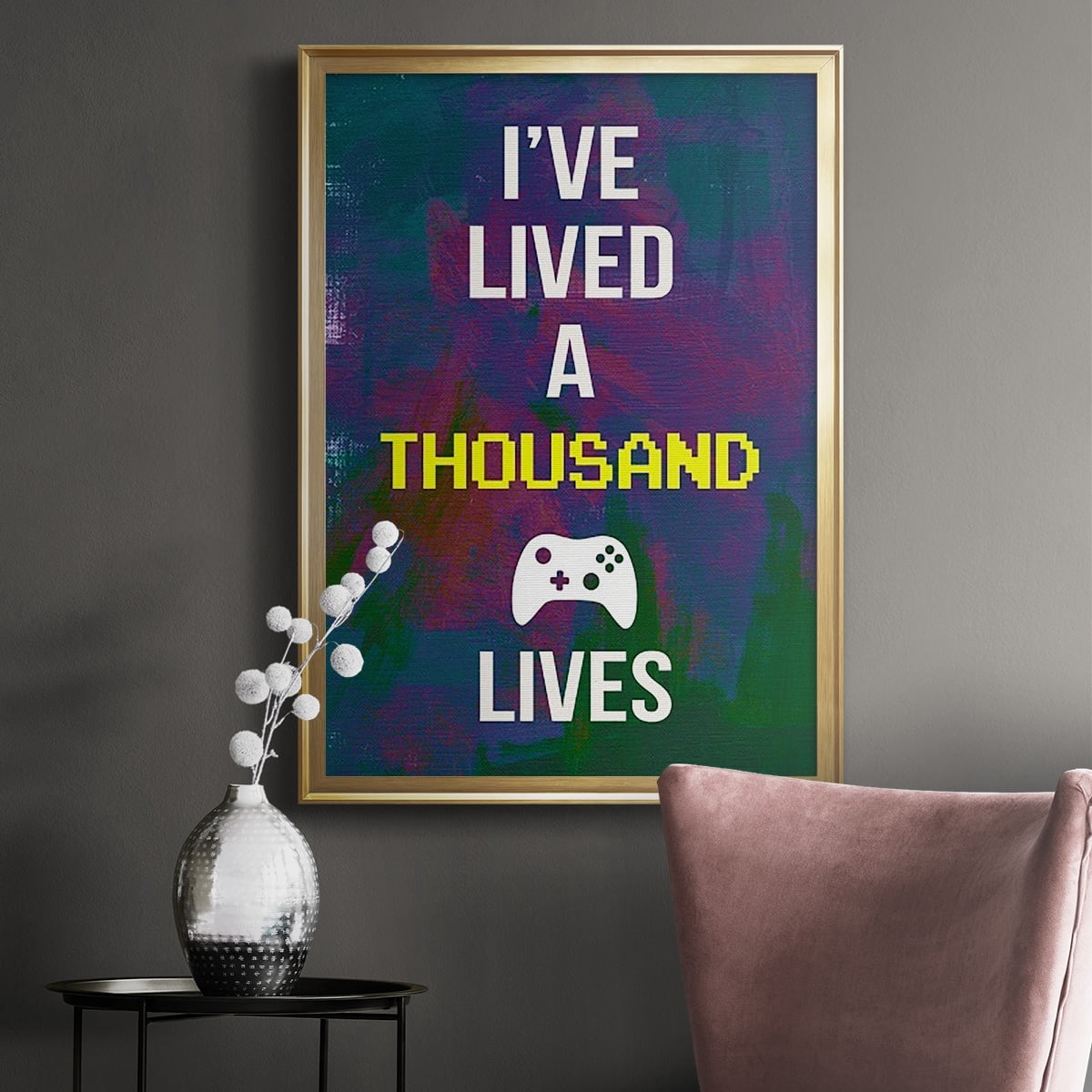 Gamer at Play I Premium Framed Print, in Gold, Black, or Silver - Ready to Hang