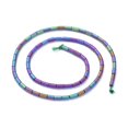 thumbnail image 3 of Electroplate Frosted Glass Beads Strands Full Plated Column Multi-color Plated 4.5~5x2.5mm Hole: 0.8mm about 75pcs/Strand 14.17 inch(36cm), 3 of 4