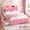 Pink&Full Size, variant on Pink Bed Frame Twin Upholstered Princess Beds with Bookcase Headboard and 2 Storage Drawers for Girls, Diamond Tufted Velvet Platform Twin Bed Frame with LED Lights & Charging Stations