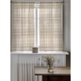 thumbnail image 4 of Buffalo Plaid Curtains 45 Inch Length,Sheer Curtains for Bedroom Living Room Window Sand Beige Cream Farmhouse Gingham Striped Rod Pocket Drapes Kitchen Curtains Small Half Window 42"x45" 2 Panels, 4 of 7