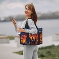thumbnail image 5 of Travel Duffle Bag Magical Stained Glass Castle Travel Tote Bags Carry on Luggage Waterproof Weekender Bags with Top Handle Adjustable Shoulde Strap for Travel Gym, 5 of 5