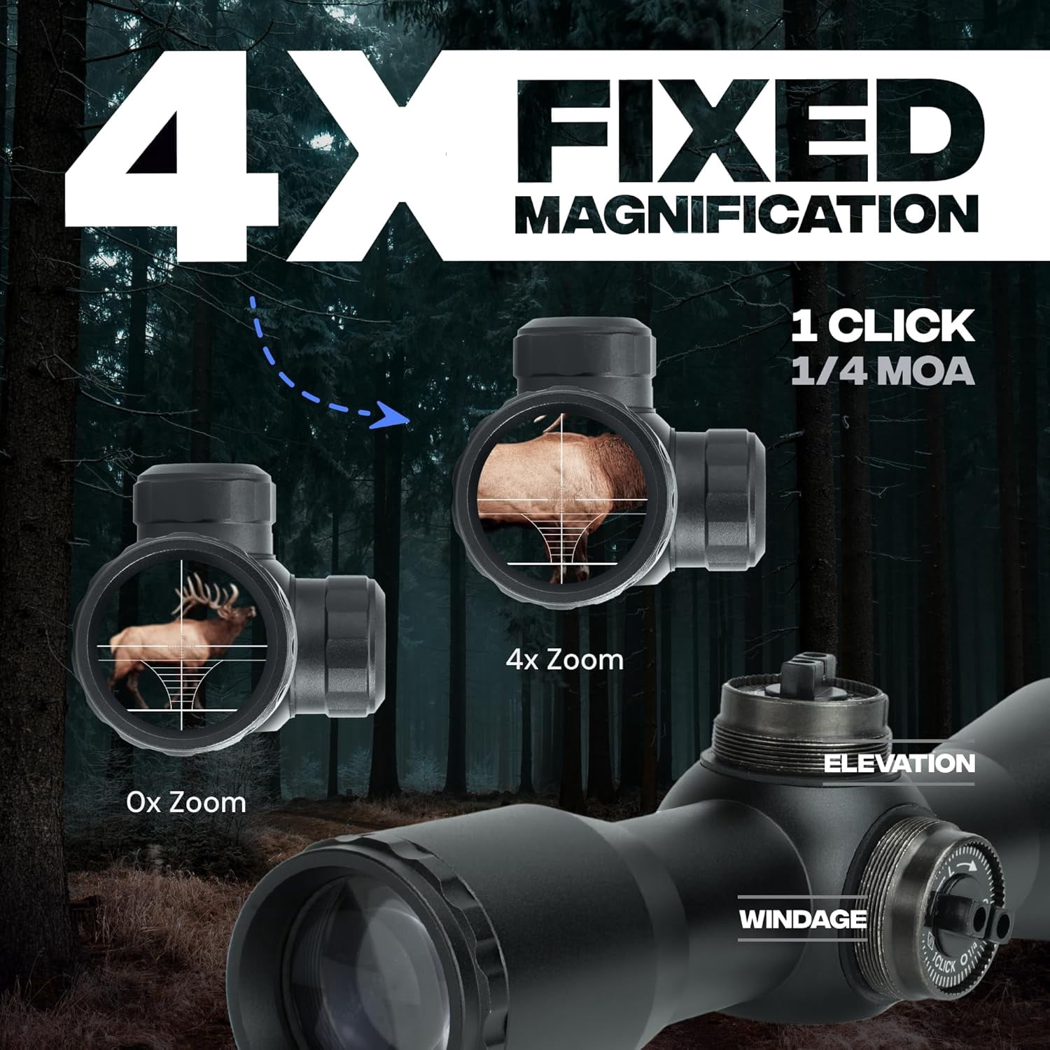 Ballista 4x32 Viper Eye Crossbow Scope with 2 Mounts Fits 20 mm Picatinny Rail