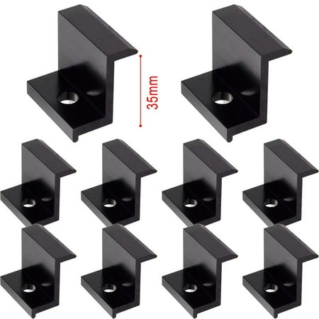 

10Pcs PV Solar Panel Mount Accessories PV End Clamp Aluminum Alloy Black 35mm