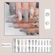 thumbnail image 2 of 24 uñas postizas largas con purpurina, color gris brillante, estilo ataúd, acrílicas, con degradado, diseño de mármol y purpurina., 2 of 5