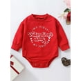 thumbnail image 2 of Bagilaanoe Newborn Baby Girl Boy Valentine's Day Rompers Letter Heart Print Long Sleeve Bodysuits 6M 9M 12M 18M 24M Infant Casual One Piece Short Jumpsuit, 2 of 9