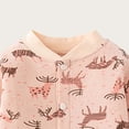 thumbnail image 4 of BCSIOAOI Baby Romper,Cotton Long Sleeve Snap-Front Footed Deer Print Romper Pink 0-3 Months, 4 of 6