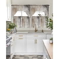 thumbnail image 4 of Brown Oil Painting Swag Valance and Tier Curtains Set Modern Abstract Art Minimalism Kitchen Curtains 3 Piece Set Rod Pocket Panels for Bedroom Cafe Swag Valances and 24 inches Tiers, 4 of 6