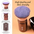 thumbnail image 4 of Makeup Brush Kabuki Face Brushes Retractable Travel Blush Kabuki Brush Portable Flawless for Foundation, Powder Blush, Bronzer, Buffing, Liquid, Cream, Cruelty Free with Cover(Brown), 4 of 14