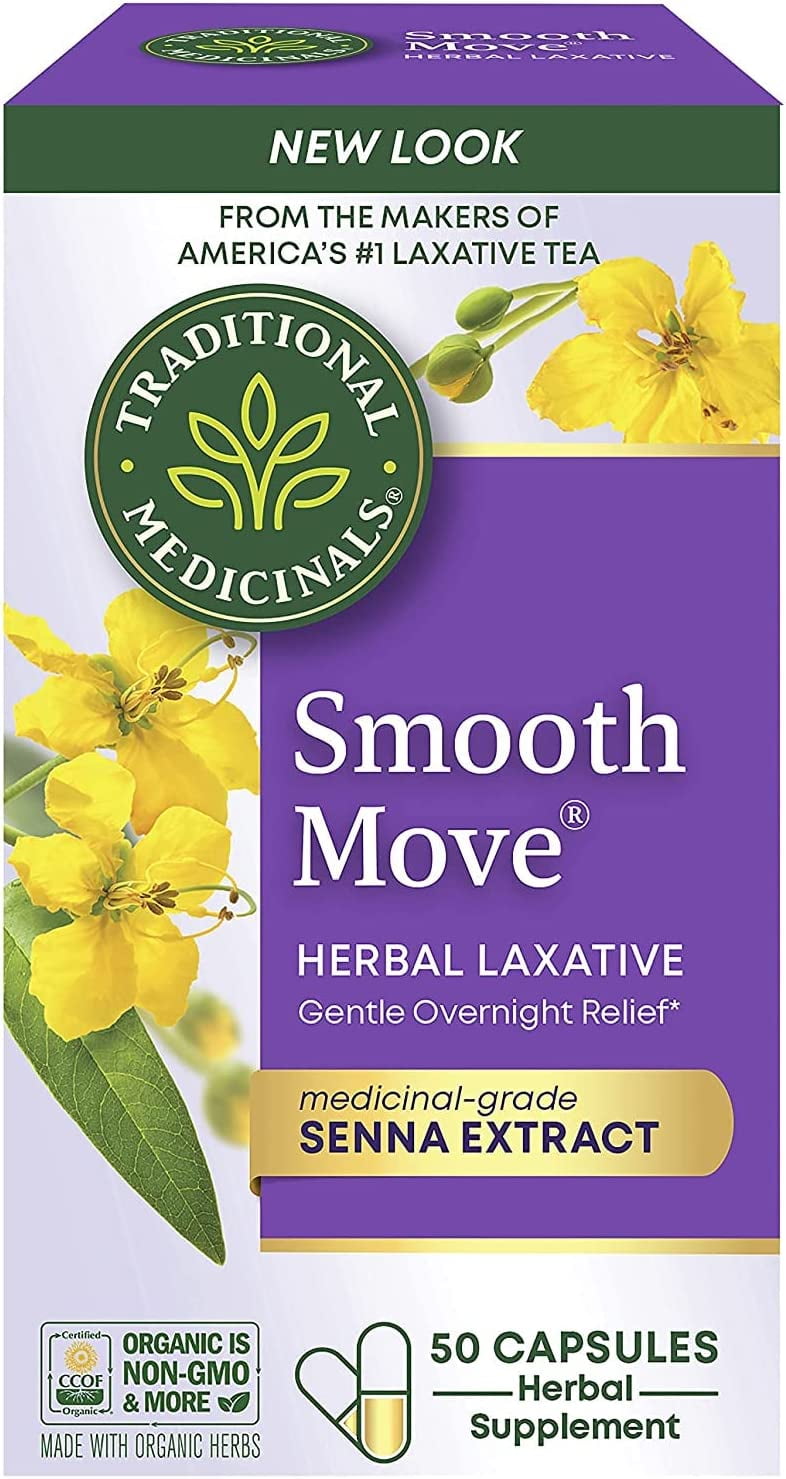 Traditional Medicinals Teas Smooth Move Senna, 50 Caps