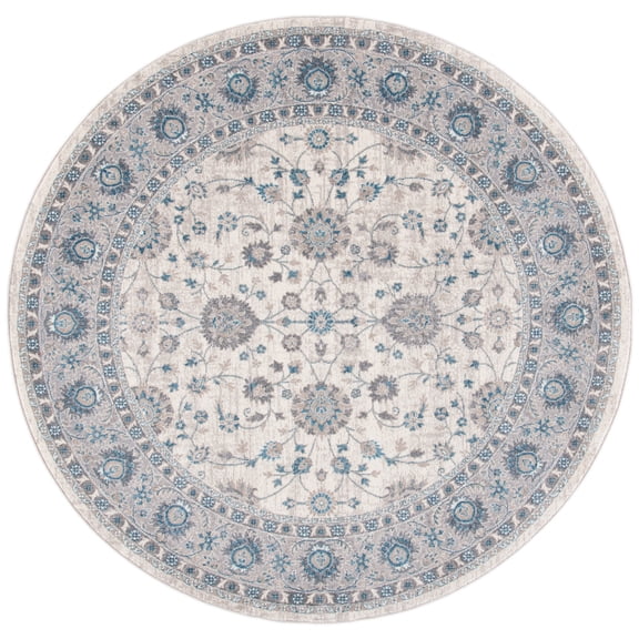 SAFAVIEH Sofia Derrick Oriental Area Rug, Ivory/Blue, 6'7" x 6'7" Round