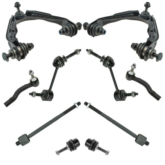 TRQ 10 Piece Control Arm Ball Joint Tie Rod Sway Bar Link for Ford Lincoln PSA59771