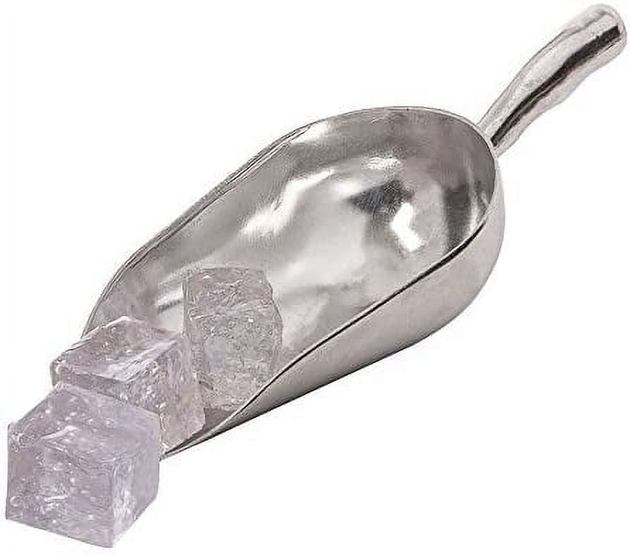 Set of 4 - TrueCraftware - 12 oz Cast Aluminum Bar Ice Scoopers with Round Bottom
