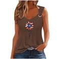 thumbnail image 2 of Puntoco Camisetas ajustadas para mujer Camiseta sin mangas con estampado del Día de la Independencia para mujer Camiseta holgada sin mangas, 2 of 3